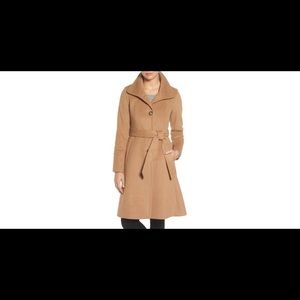 Eliza J Luxe Wool Blend A-Line Coat